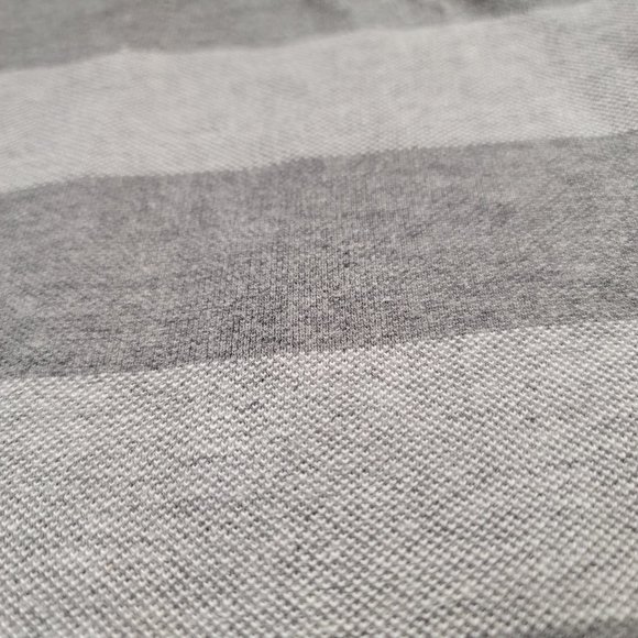 Old Navy Striped Short Sleeve Polo Men's Size Medium Grey - Picture 3 of 10